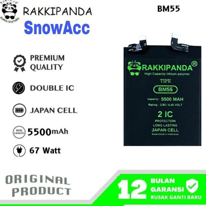 Rakkipanda Baterai Compatible Xiaomi Mi 11 Pro / Mi 11 Ultra Kode Battery BM-55 / BM55 / BM 55 Batre