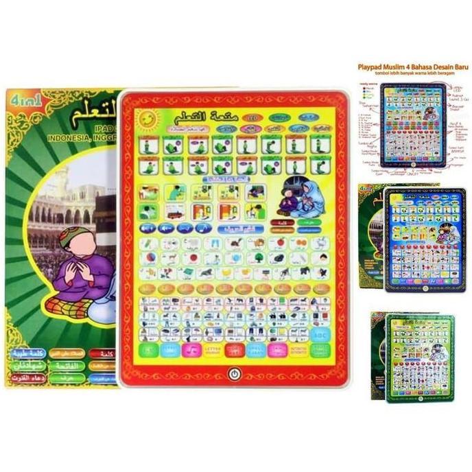 Toypuy- Mainan Edukasi Playpad Arab 4 Bahasa Led - Playpad Edukasi Anak Muslim 4 Bahasa Lampu Led
