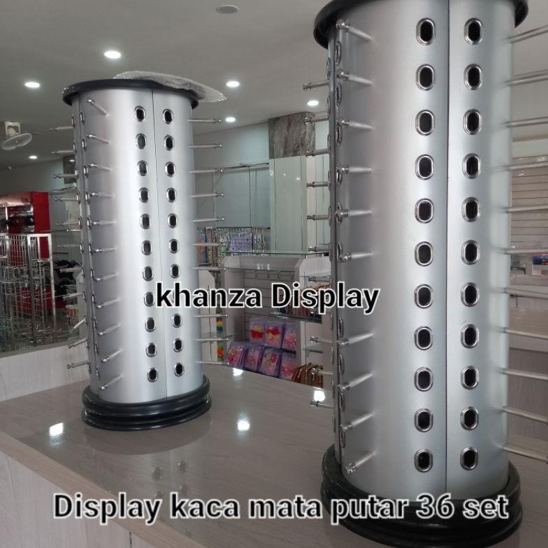 Display Rak Kaca Mata Bulat 36 Set Pajangan Kaca mata putar