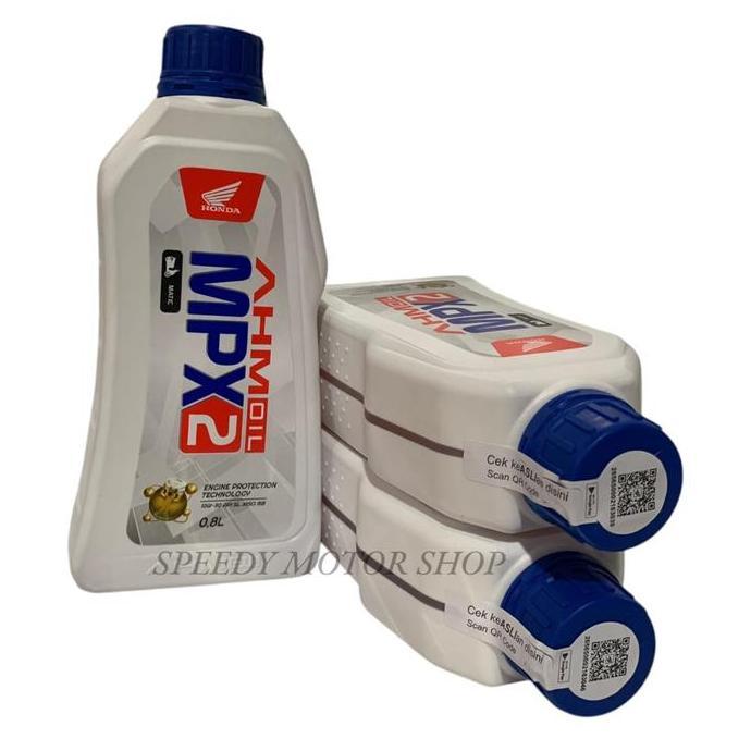 Hiww- Paket Hemat Oli Mpx2 800Ml Untuk Motor Matic Honda Beat, Scoopy, Vario, Hgenio, Spacey, Dan La