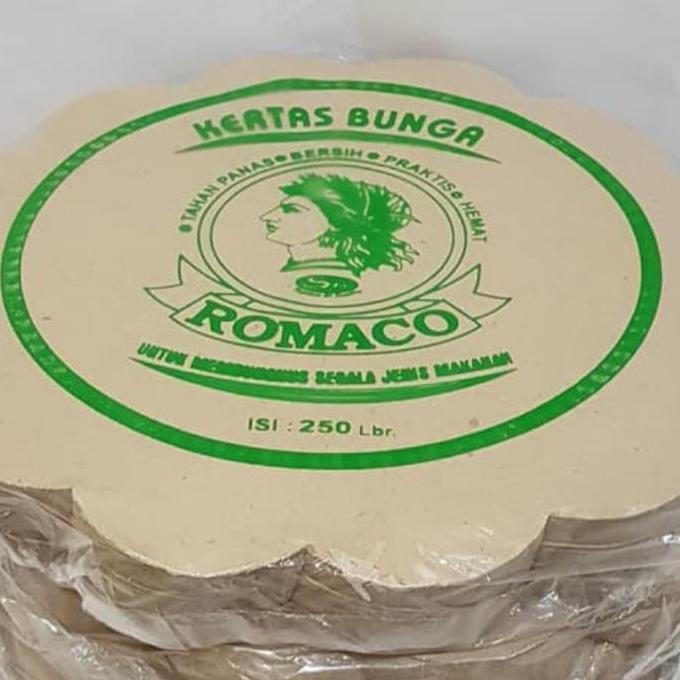 Flwr- (250Lbr) Kertas Nasi Bunga Romaco 27Cm / Kertas Nasi Hijau