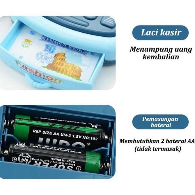 Toypuy- Mesin Kasir Mainan Simulasi Supermarket Mesin Kasir Belanja Mainan Cashier Machine Toys Main
