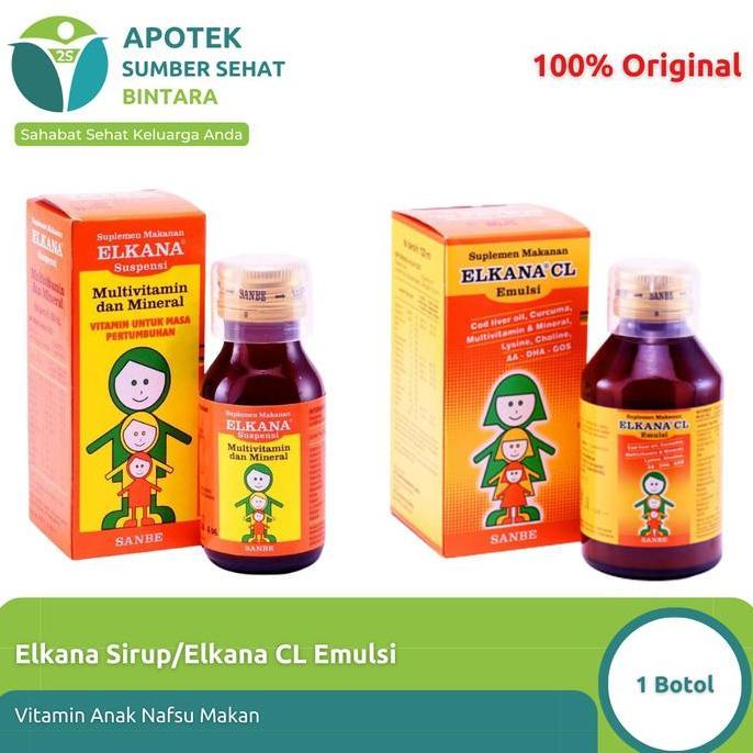 Ladyxy- Elkana Sirup/Elkana Cl Emulsi - Vitamin Anak