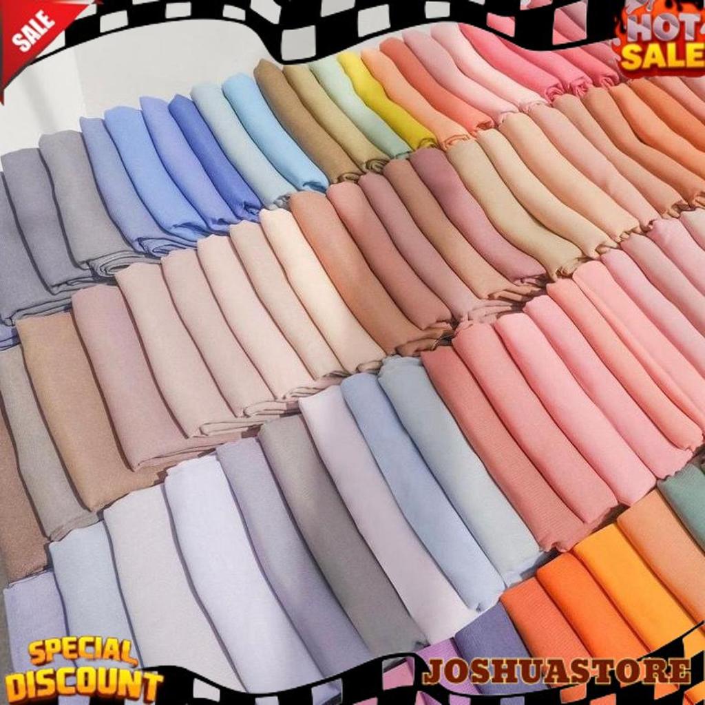 BELLA SQUARE Kerudung Hijab Jilbab Plain Square Pollycotton ANTI LETOY Grosir