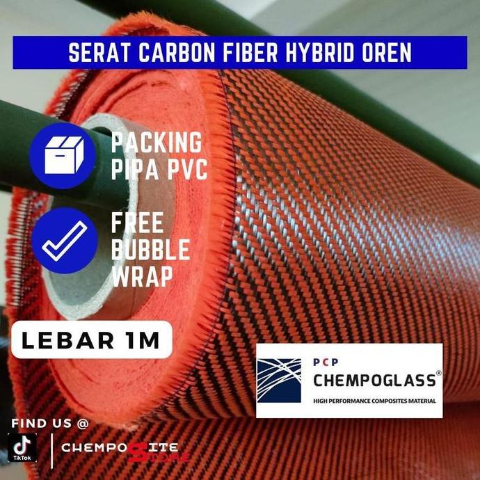 serat karbon kevlar hybrid fabric carbon kevlar merah kuning biru oren