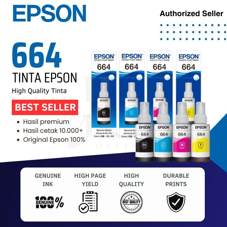 BEST SELLER Tinta Epson 664 Original 40ml Isi Lengkap