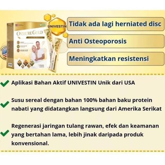 Expert- PAKET OVISURE GOLD MILK USA 12 SACHET SUSU KACANG ATASI MASALAH TULANG SENDI
