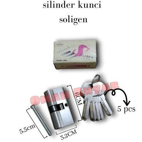 Silinder kunci pintu kayu besar dan standard