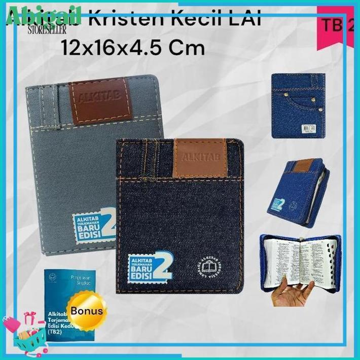 Alkitab Kristen Kecil Sampul TB2 034 Jeans Pocket Terjemahan Baru 2 LAI Anak Mini LAI COD