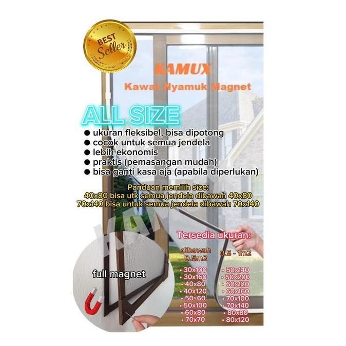 KAMUX Lebar 80 Kawat Nyamuk Magnet DIY Kasa Nyamuk Magnet