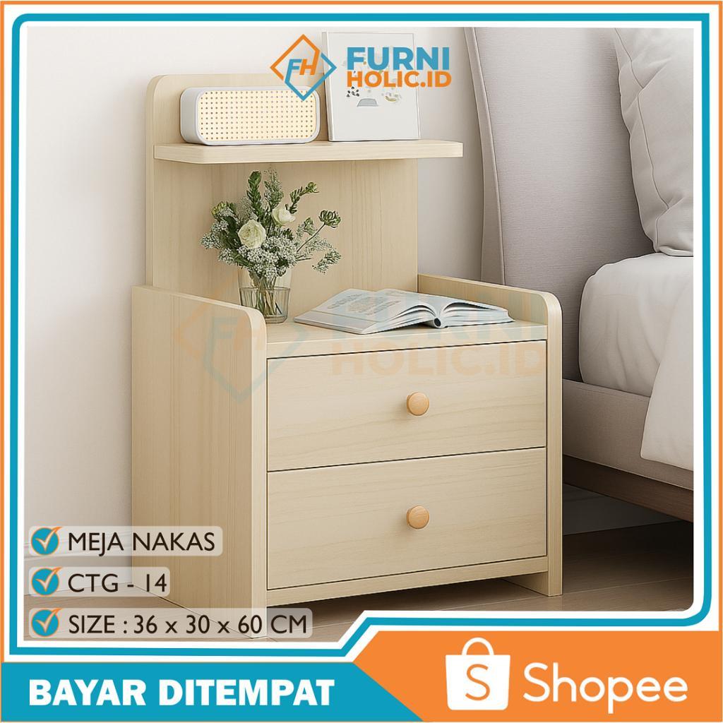 Meja Nakas Kamar Tidur / Meja Kecil Aesthetic / Bedside Table / Meja Kamar Tidur Portable