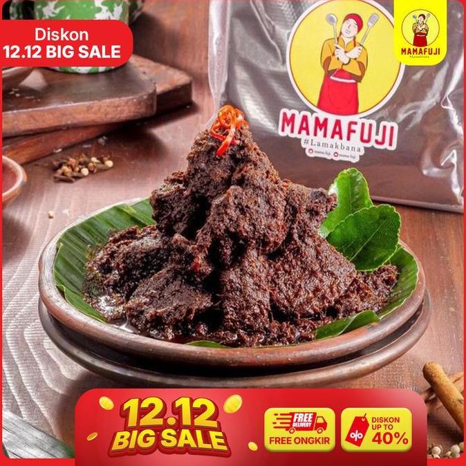 ORIGINAL Mama Fuji - Rendang Padang Asli 700gr (Ukuran Besar 10 Potong) READY STOCK