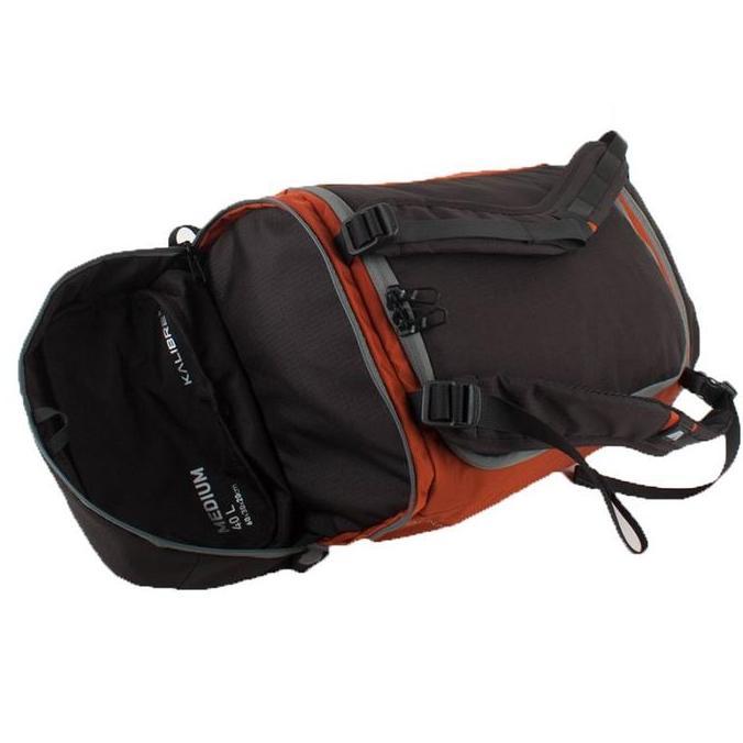 Tas Duffel Kalibre Crosstown 930080 / 930080813 Travel Bag 40L Tas Pakaian/Gym Black Orange