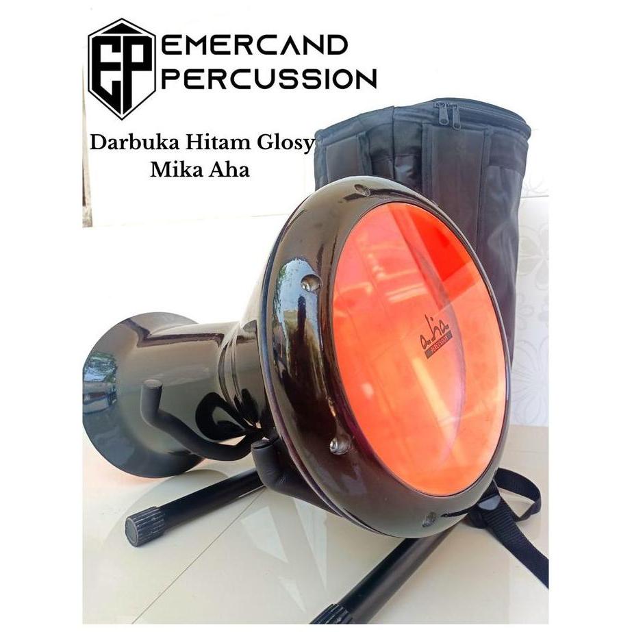 Darbuka Hitam Glossy Dalam Warna Ukuran 83/4 Mika Aha Bening Full Set Anak