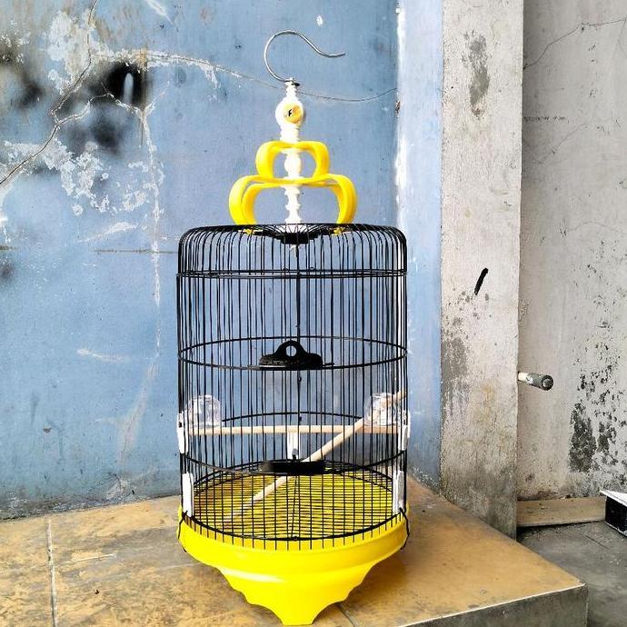 SANGKAR KANDANG BURUNG BESI BULAT JUMBO BESAR DIAMETER 38CM COCOK UNTUK BURUNG ANIS, CUCAK IJO,PNETE