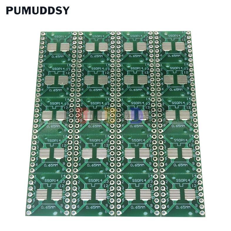 20PCS/Lot SOP14 SSOP14 TSSOP14 to DIP14 Pinboard SMD To DIP Adapter 0.65mm/1.27mm to 2.54mm DIP Pin 