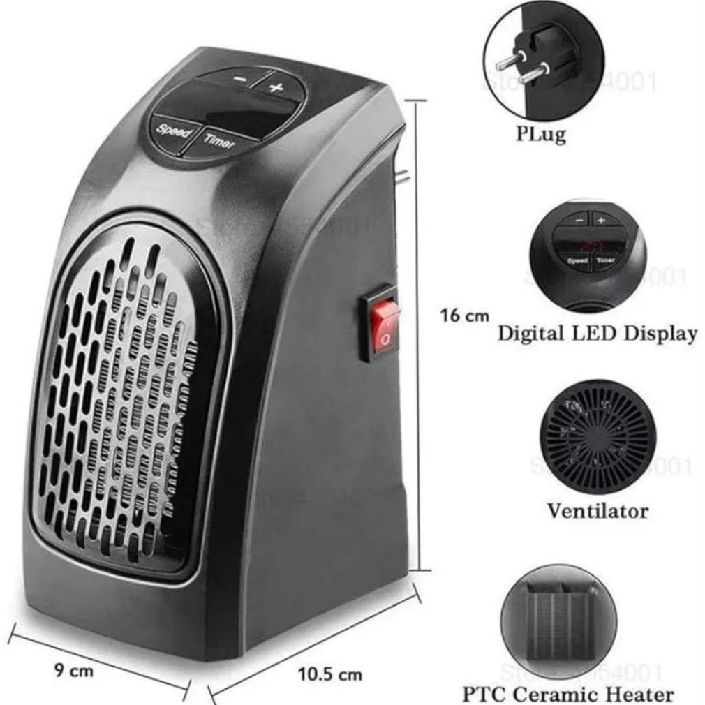 TERBARU Heater Portable Mini 400W Penghangat Ruangan Digital Hemat Listrik