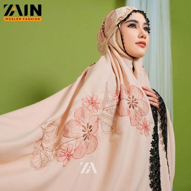 Syukron- Zain - Mukena Dewasa Katun  Bordir Bunga Lolipop Mewah Exlusive