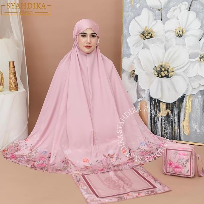 Syukron- Syahdika - (Free Sejadah) Mukena Silk Premium Balqis Series By Syahdika