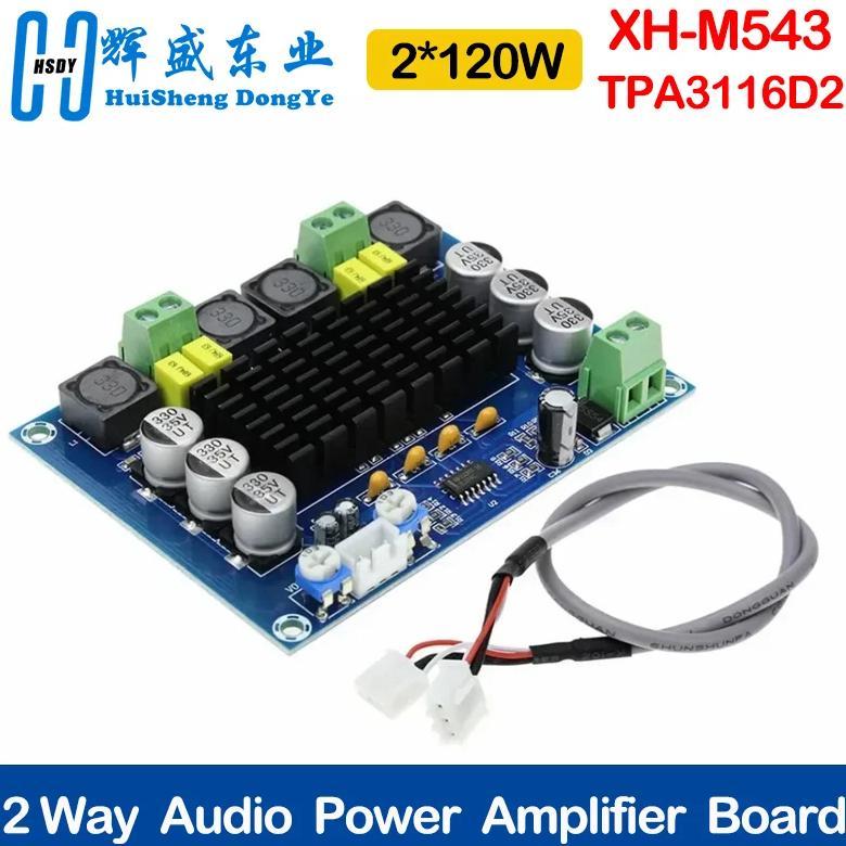 XH-M543 TPA3116D2 2*120W Dual Channel Digital Stereo Audio Power Amplifier Board High Power DIY 240W