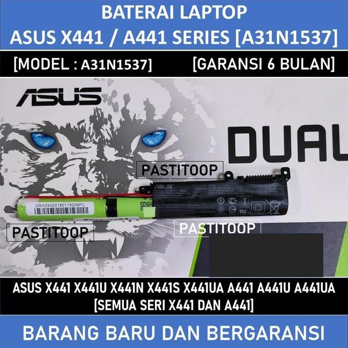 BEBAS ONGKIR - Baterai laptop ASUS X441 X441U X441N X441S X441UA A31N1537 terbaru