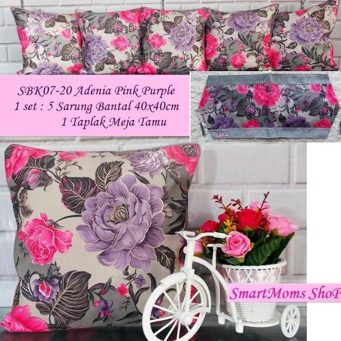 Promo SARUNG BANTAL SOFA KURSI SHABBY CHIC CANTIK PREMIUM SBK PINK UNGU Diskon