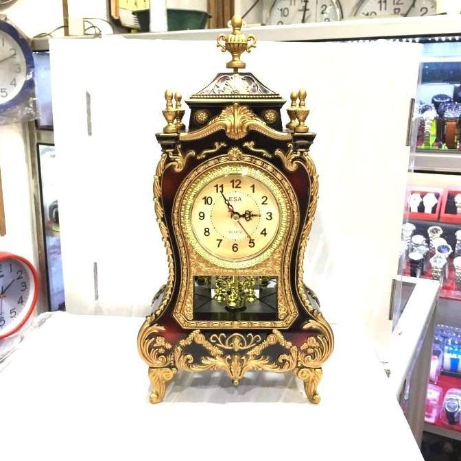 jam meja vintage antik gaya Eropa 28cm