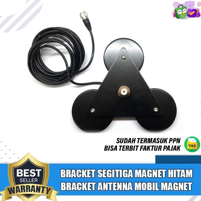 Bracket Segitiga Magnet Hitam 4 Meter Breket Antena Mobil Magnet Segitiga Black Kabel 4m