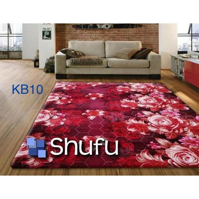 KARPET MALAYSIA SHUFU UKURAN 190X220CM KETEBALAN 18MM MOTIF KEMBANG Bunga,Shufu, Karpet shufu