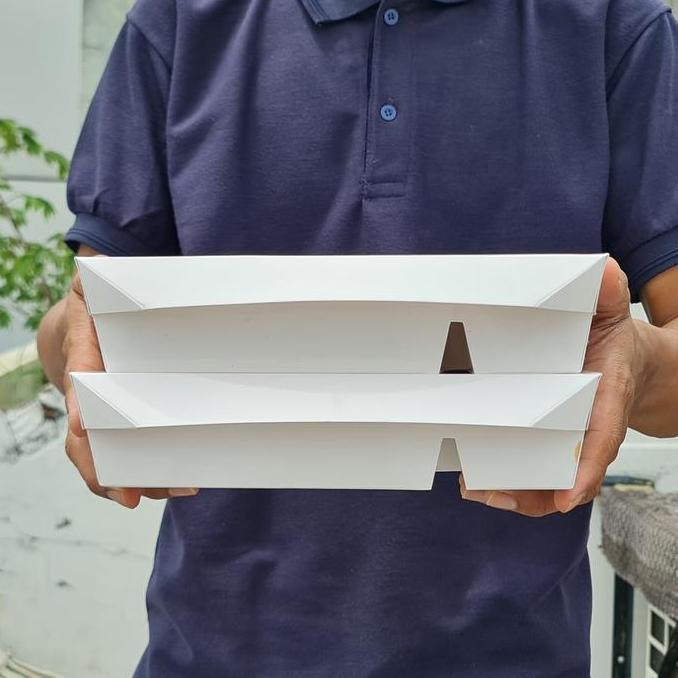 Paper Lunchbox Sekat 5 / Kotak Nasi / Kotak Bento / Dus Nasi (Polos)