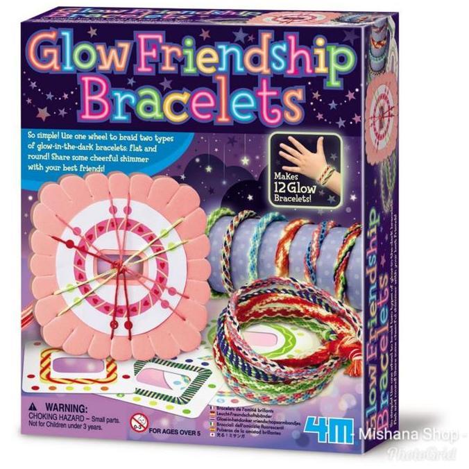 Mainan Kreatif Buat Gelang Anak 4M Glow Friendship Bracelet KidzMaker
