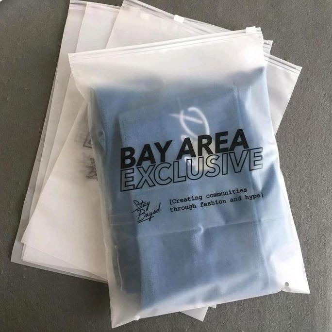 (paket 50pcs) zipplock pouch custom plastik packing baju gratis design zipper storage plastik packin