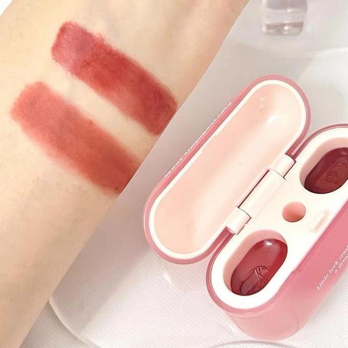 BPOMCOD | Diskon 2 pcs lebih banyak Lip Gloss Lip Gloss Berawan Lip Glaze Dual Colour Headphone Lip 