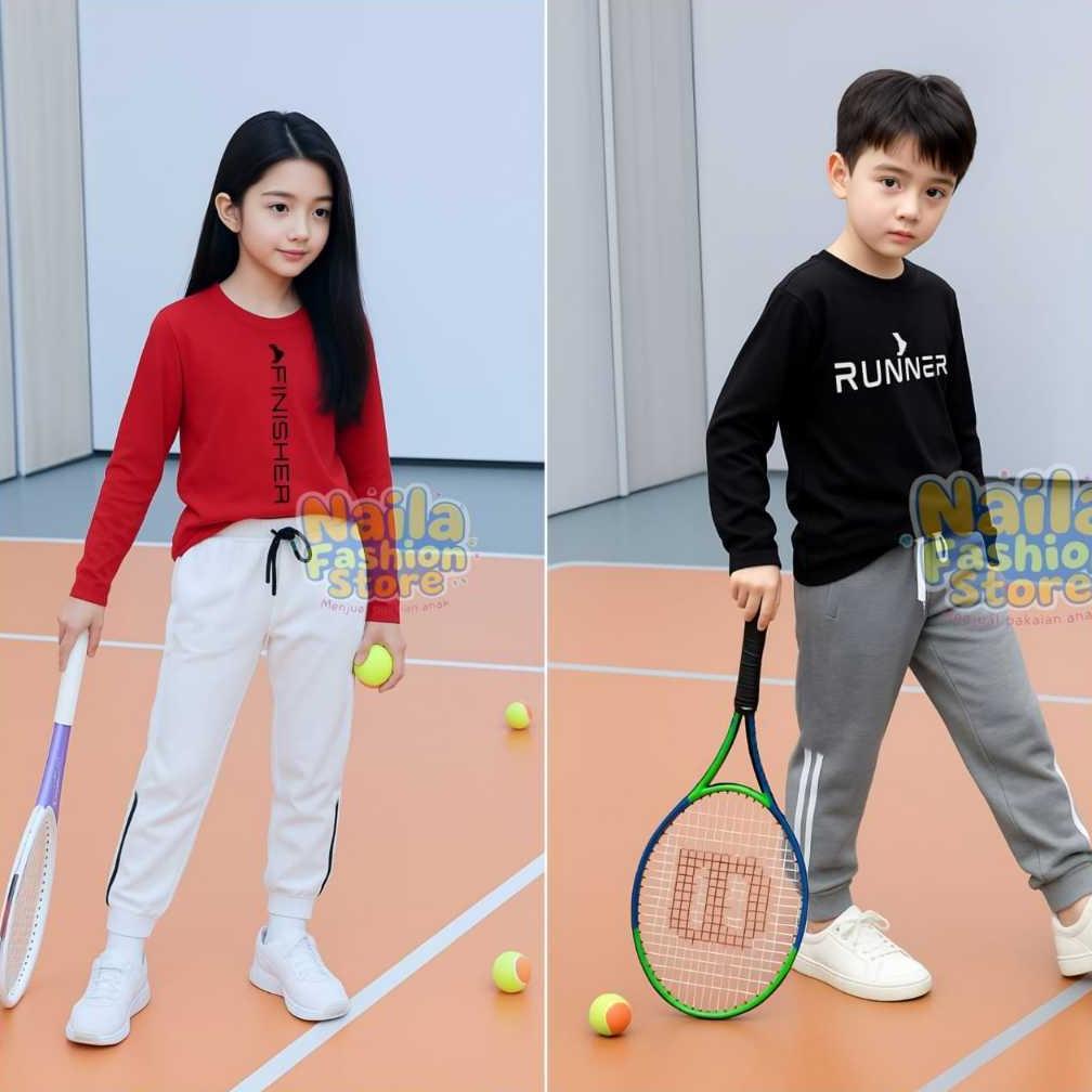 BEST SELLER SETELAN BAJU OLAHRAGA ANAK LAKI-LAKI PEREMPUAN KAOS LENGAN PANJANG TRAINING - SPORTWEAR 