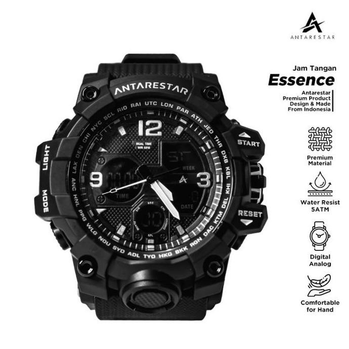 ANTARESTAR Official Jam Tangan Outdoor Essence Series LED Digital Waterproof Rubber Pria Wanita Eleg