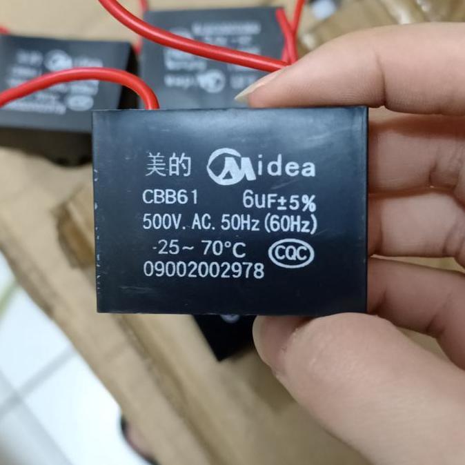 KAPASITOR KIPAS ANGIN MIDEA CBB61 6UF 5% 500V.AC 50HZ (60HZ) -25~70C RESTOCK