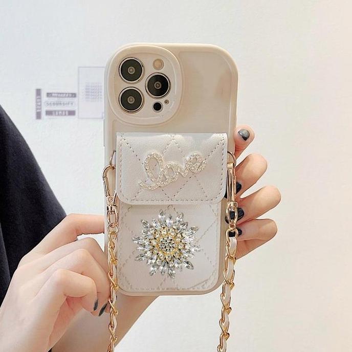 Gwl- Bga Gc06 Gc07 Softcase Tas Tali Rantai For Sam Op Real Handphone Silikon Casing Hitam Putih