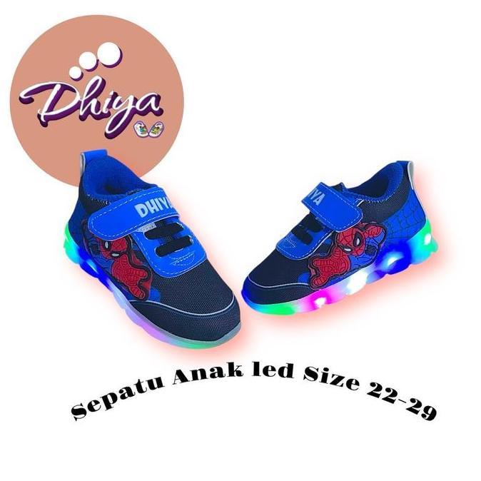 Sptkrn- Sepatu Sneakers Anak Laki Laki Model Spiderman Led Lampu