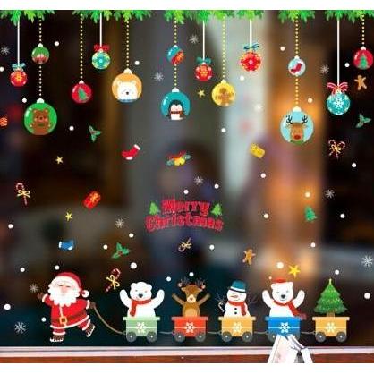 Stiker Film Motif Natal Santa Dekorasi Natal