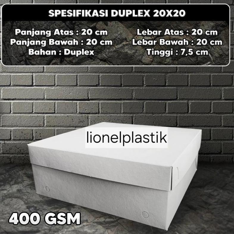 Dus Box Nasi 20x20 / Dus Catering Putih 20x20 400Gram Isi 50pcs