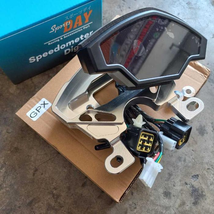 Spidometer Gpx Digital Import Merk Day Set Pangkon Cnc Import Dudukan Speedometer Spido Universal Cb