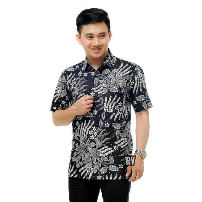 PROMO 50ribu DAPAT 2 baju Batik Katun Lembut Nyaman Seragam Pendek Pria Dewasa Motif Santai