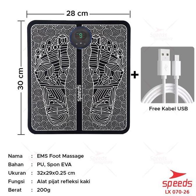 SPEEDS EMS Foot Massage Mat Pad Jepang Alat pijat Kaki EMS Pad Mat Alat Pijat Kaki Electric 070-26