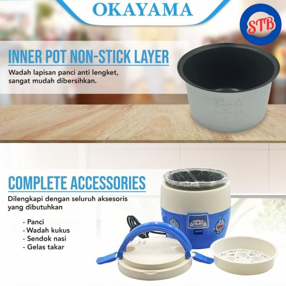 NEW PRODUCT OKAYAMA Rice Cooker 1 Liter OK-101 magic com mini / portable / travel version / Anti Len