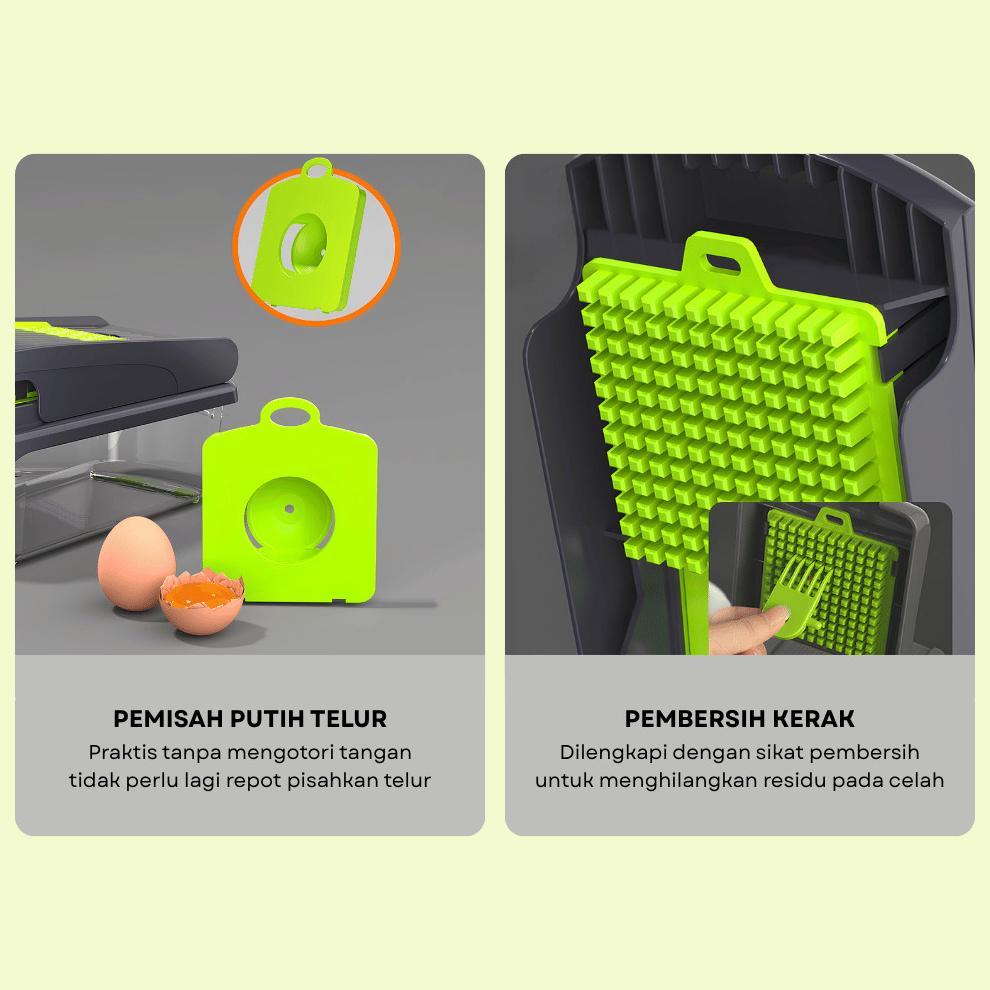 hot suncare - parutan sayur dan buah serbaguna pemotong sayur pengiris buah multifungsi 16 in 1 / 6 