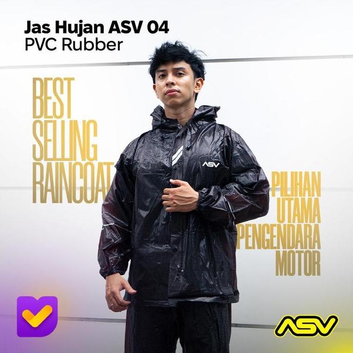 ASLI JAS HUJAN/RAINSUIT ASV 04 BLACK READY STOCK