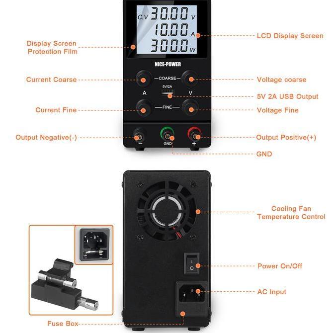 Dc Power Supply Digital 10 Ampere 30 Volt Lcd