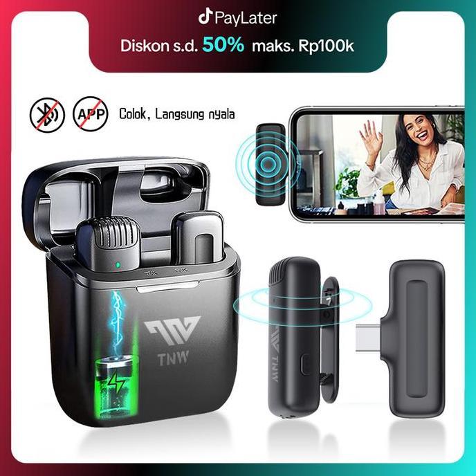 QWEENSATRU - TNW X8 WIRELESS LAVALIER MIC CLIP-ON CHARGING CASE HP PAD LAPTOP