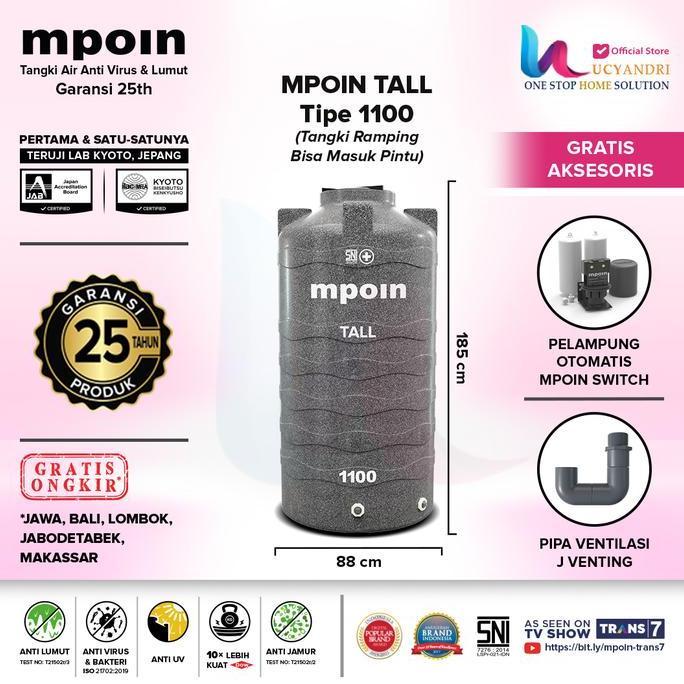 Murah Tangki Air Mpoin 1100 Wavetall Toren Tandon Tanki 1100 L Mpoin Plus