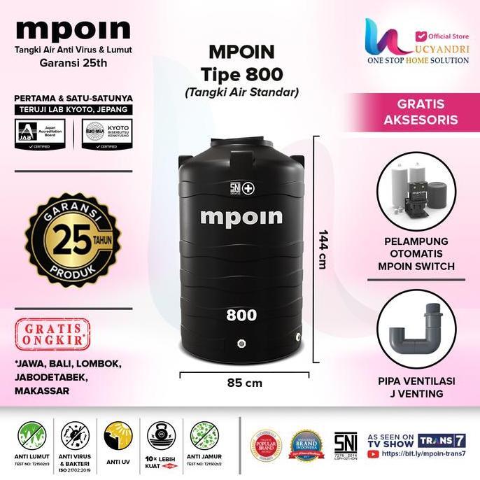 Murah Toren Air 800 L Mpoin 800 Wave Tangki Air Tandon Tanki Mpoin Plus